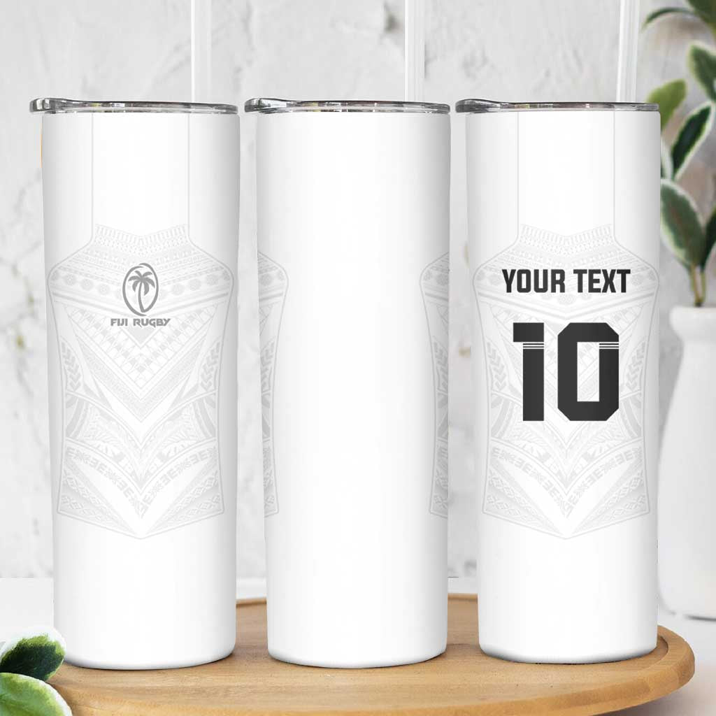 Custom Fiji Rugby Skinny Tumbler Tapa Tribal Motifs Sporty Style LT03 - Polynesian Pride