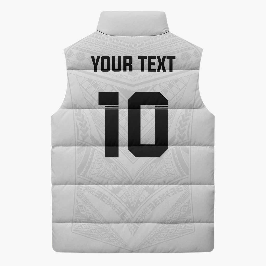 Custom Fiji Rugby Sleeveless Puffer Jacket Tapa Tribal Motifs Sporty Style LT03 - Polynesian Pride