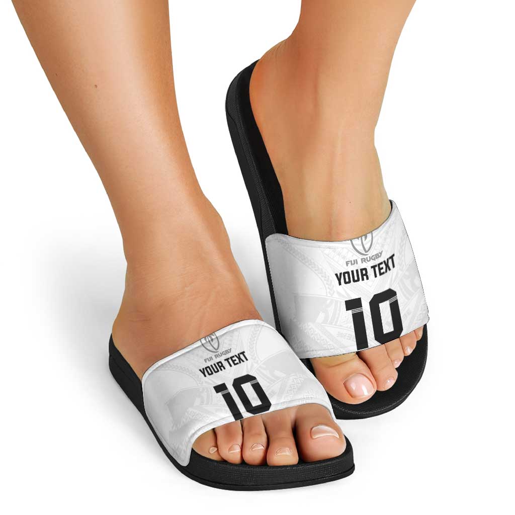 Custom Fiji Rugby Slide Sandals Tapa Tribal Motifs Sporty Style LT03 - Polynesian Pride