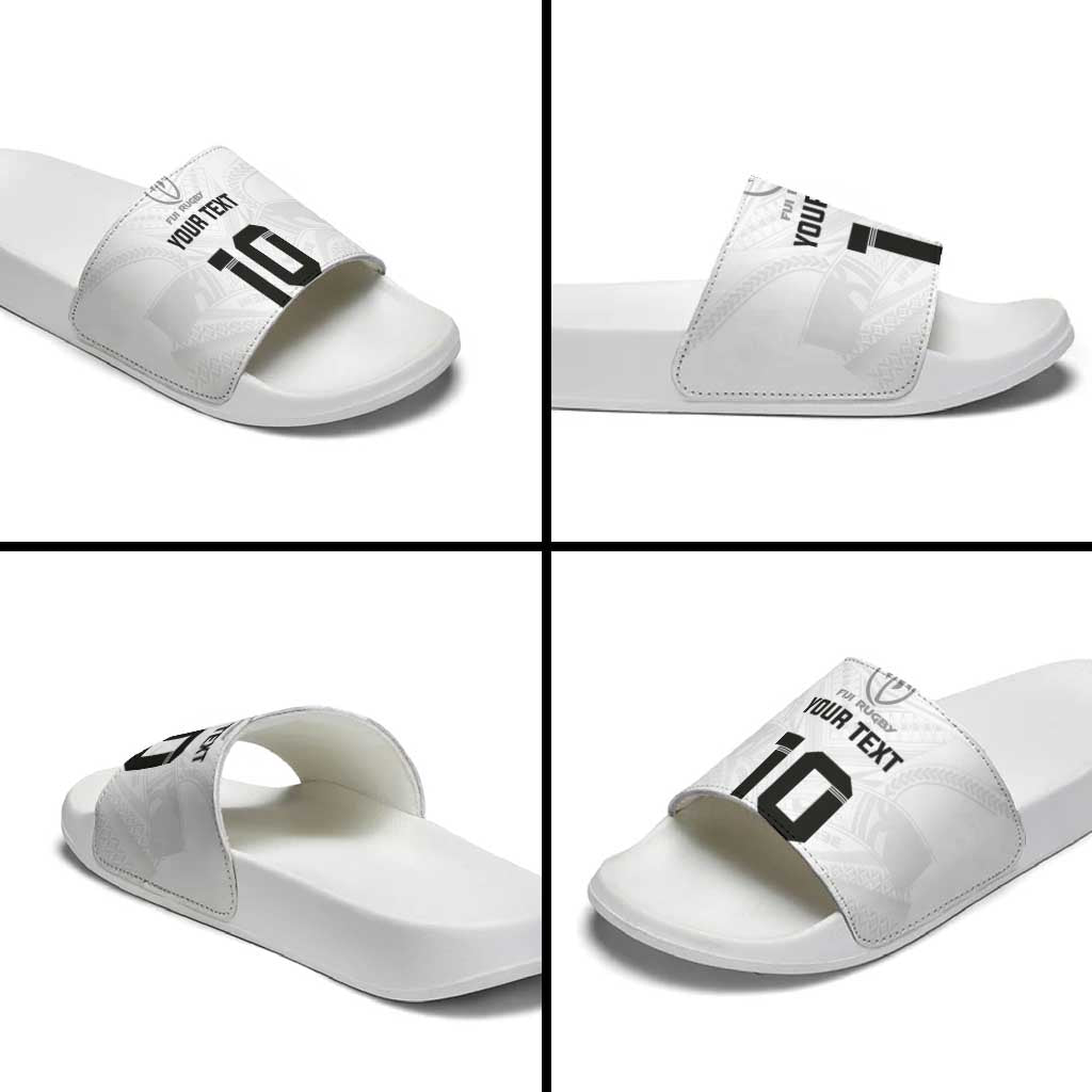 Custom Fiji Rugby Slide Sandals Tapa Tribal Motifs Sporty Style LT03 - Polynesian Pride