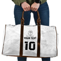 Custom Fiji Rugby Travel Bag Tapa Tribal Motifs Sporty Style LT03 White - Polynesian Pride