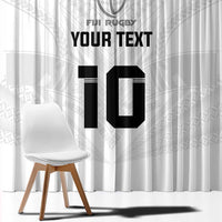 Custom Fiji Rugby Window Curtain Tapa Tribal Motifs Sporty Style - Polynesian Pride