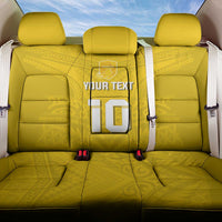 Custom Niue Rugby Back Car Seat Cover Hiapo Tribal Motifs Sporty Style LT03 One Size Yellow - Polynesian Pride