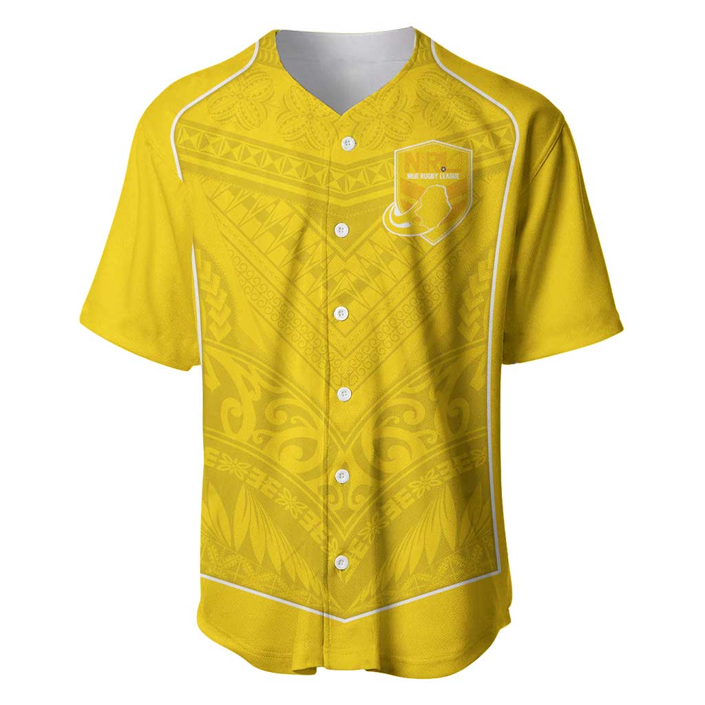 Custom Niue Rugby Baseball Jersey Hiapo Tribal Motifs Sporty Style - Polynesian Pride