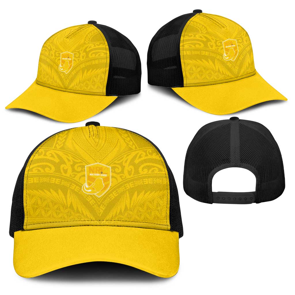 Niue Rugby Baseball Net Cap Hiapo Tribal Motifs Sporty Style - Polynesian Pride
