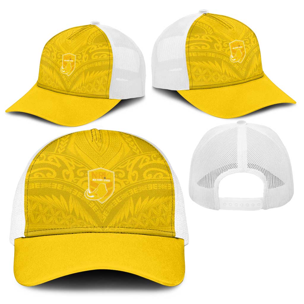 Niue Rugby Baseball Net Cap Hiapo Tribal Motifs Sporty Style - Polynesian Pride