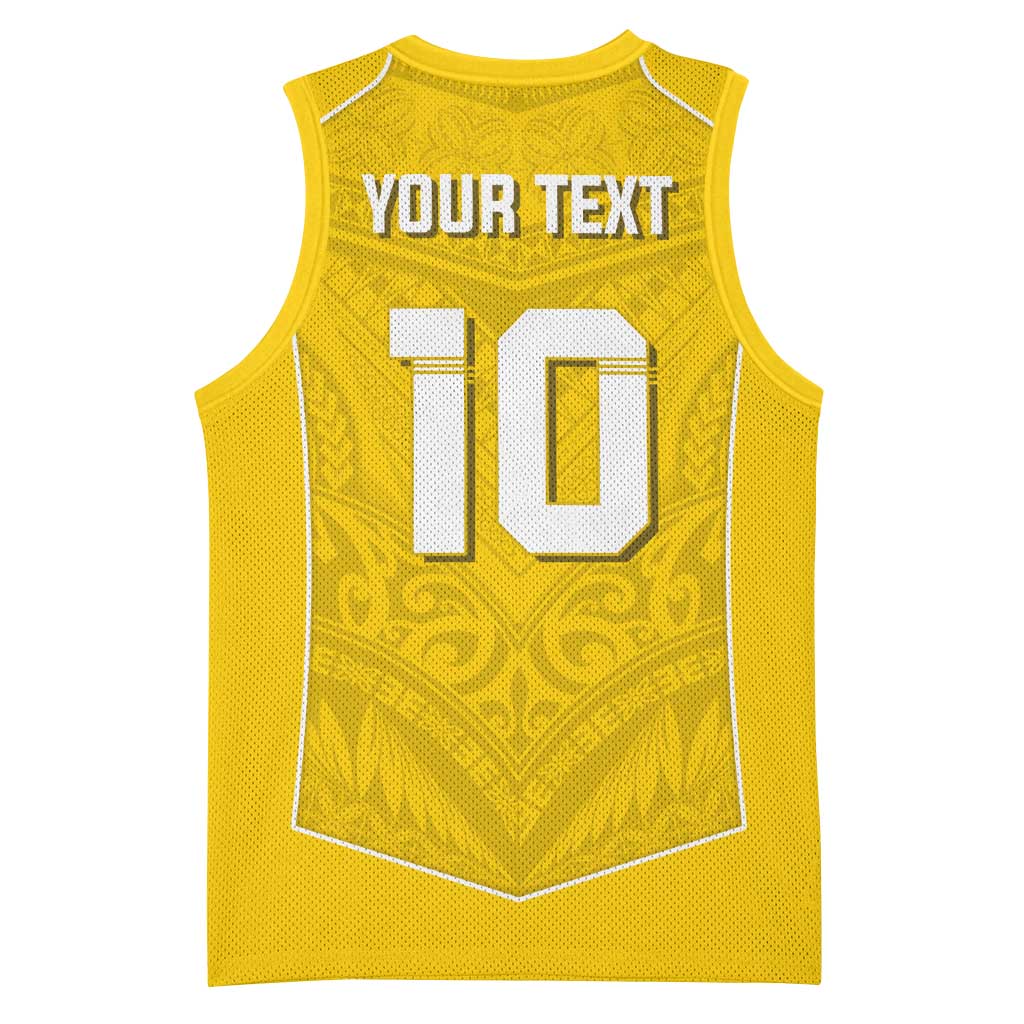 Custom Niue Rugby Basketball Jersey Hiapo Tribal Motifs Sporty Style LT03 - Polynesian Pride