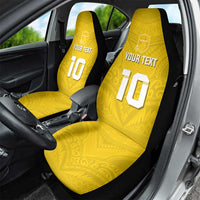 Custom Niue Rugby Car Seat Cover Hiapo Tribal Motifs Sporty Style LT03 - Polynesian Pride