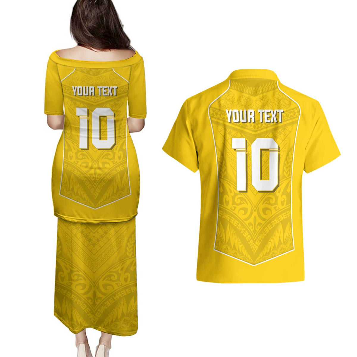 Custom Niue Rugby Couples Matching Puletasi and Hawaiian Shirt Hiapo Tribal Motifs Sporty Style LT03 - Polynesian Pride