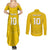 Custom Niue Rugby Couples Matching Summer Maxi Dress and Long Sleeve Button Shirt Hiapo Tribal Motifs Sporty Style - Polynesian Pride