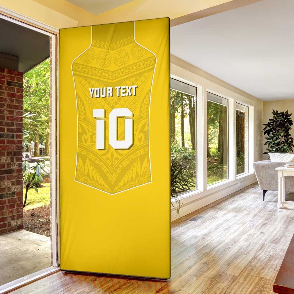 Custom Niue Rugby Door Cover Hiapo Tribal Motifs Sporty Style LT03 - Polynesian Pride