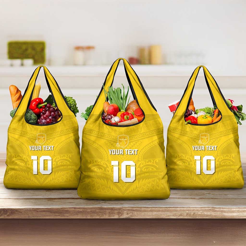 Custom Niue Rugby Grocery Bag Hiapo Tribal Motifs Sporty Style - Polynesian Pride