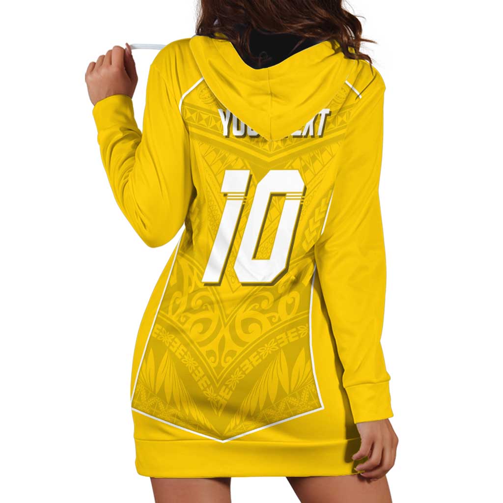 Custom Niue Rugby Hoodie Dress Hiapo Tribal Motifs Sporty Style LT03 - Polynesian Pride