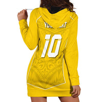 Custom Niue Rugby Hoodie Dress Hiapo Tribal Motifs Sporty Style LT03 - Polynesian Pride