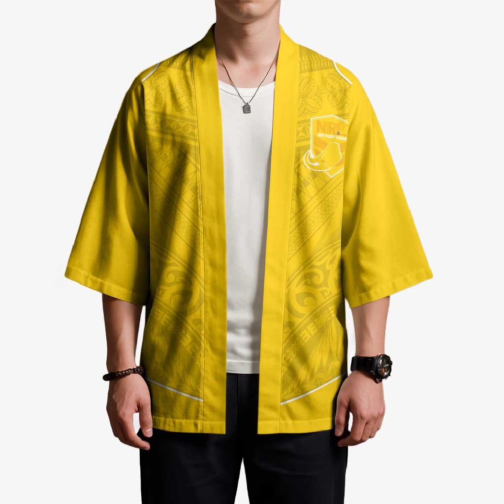 Custom Niue Rugby Kimono Hiapo Tribal Motifs Sporty Style - Polynesian Pride
