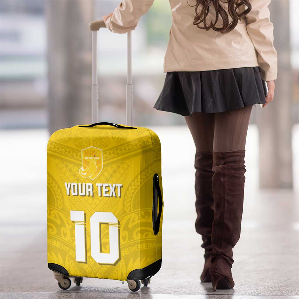Custom Niue Rugby Luggage Cover Hiapo Tribal Motifs Sporty Style LT03 - Polynesian Pride