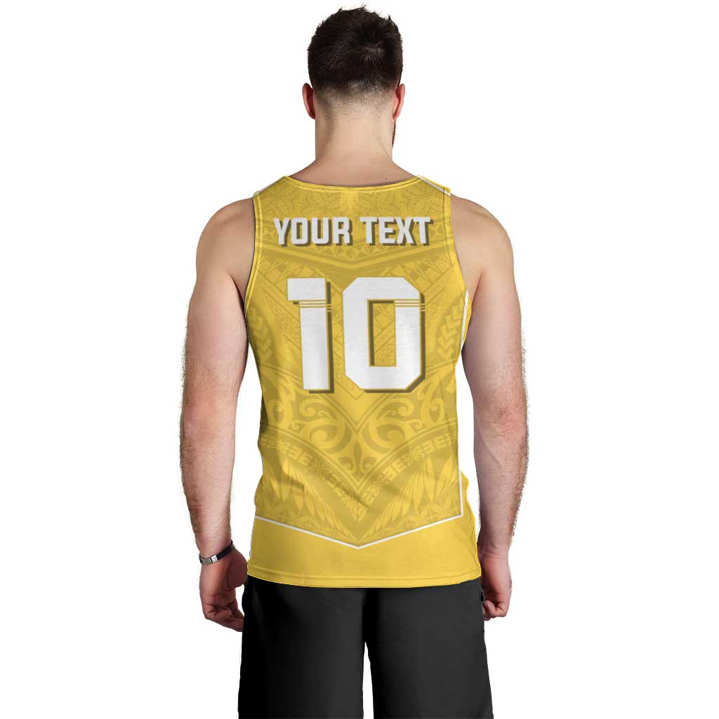 Custom Niue Rugby Men Tank Top Hiapo Tribal Motifs Sporty Style LT03 - Polynesian Pride