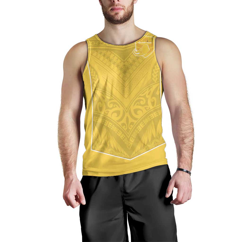 Custom Niue Rugby Men Tank Top Hiapo Tribal Motifs Sporty Style LT03 - Polynesian Pride
