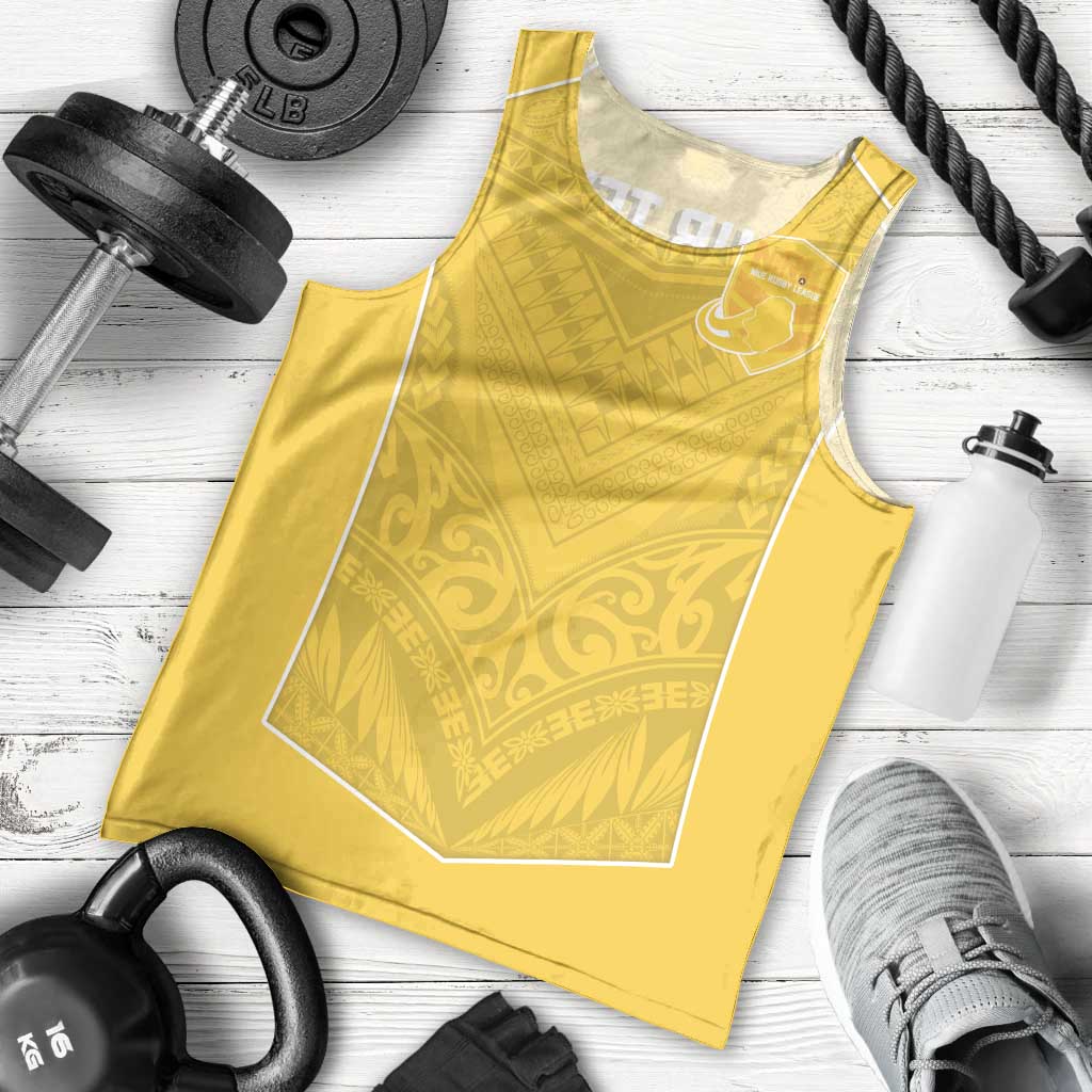 Custom Niue Rugby Men Tank Top Hiapo Tribal Motifs Sporty Style LT03 - Polynesian Pride