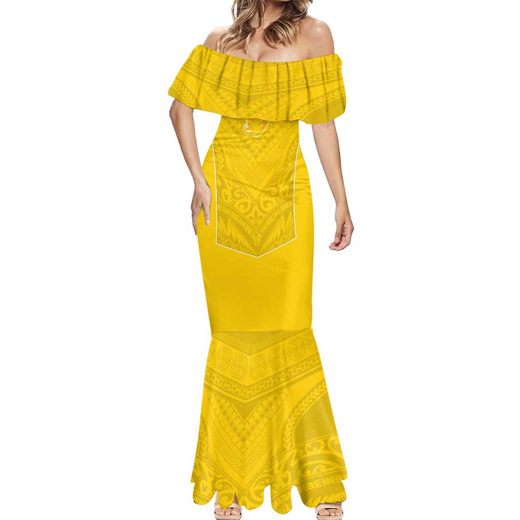 Custom Niue Rugby Mermaid Dress Hiapo Tribal Motifs Sporty Style LT03 - Polynesian Pride