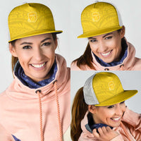 Niue Rugby Mesh Trucker Cap Hiapo Tribal Motifs Sporty Style - Polynesian Pride