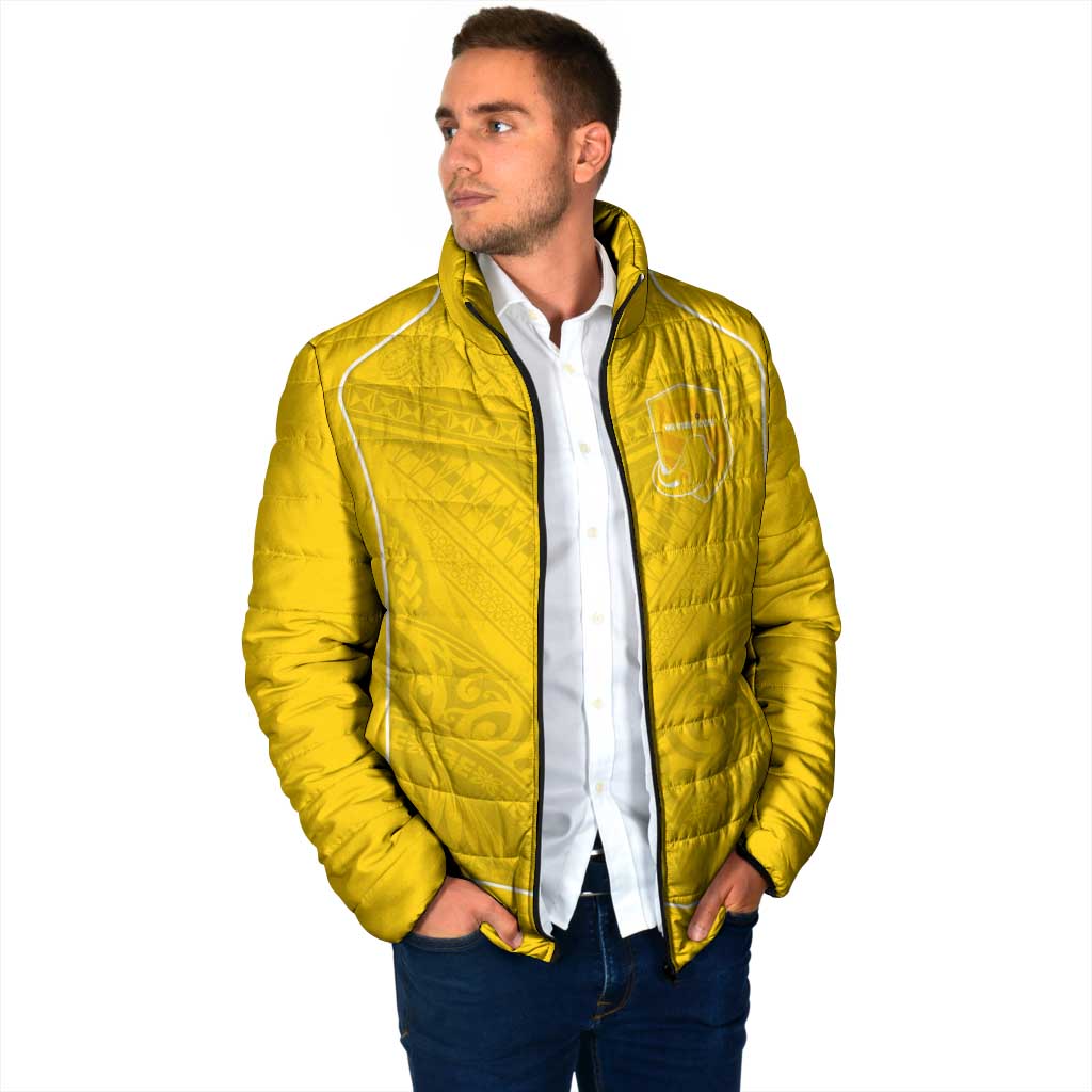 Custom Niue Rugby Padded Jacket Hiapo Tribal Motifs Sporty Style - Polynesian Pride
