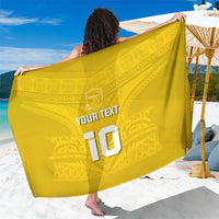 Custom Niue Rugby Sarong Hiapo Tribal Motifs Sporty Style - Polynesian Pride