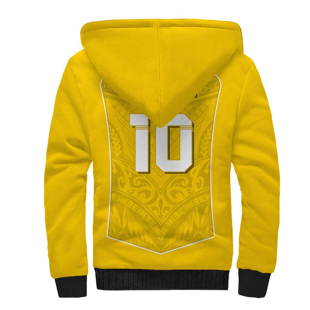 Custom Niue Rugby Sherpa Hoodie Hiapo Tribal Motifs Sporty Style LT03 - Polynesian Pride