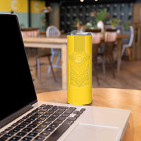 Custom Niue Rugby Skinny Tumbler Hiapo Tribal Motifs Sporty Style LT03 - Polynesian Pride
