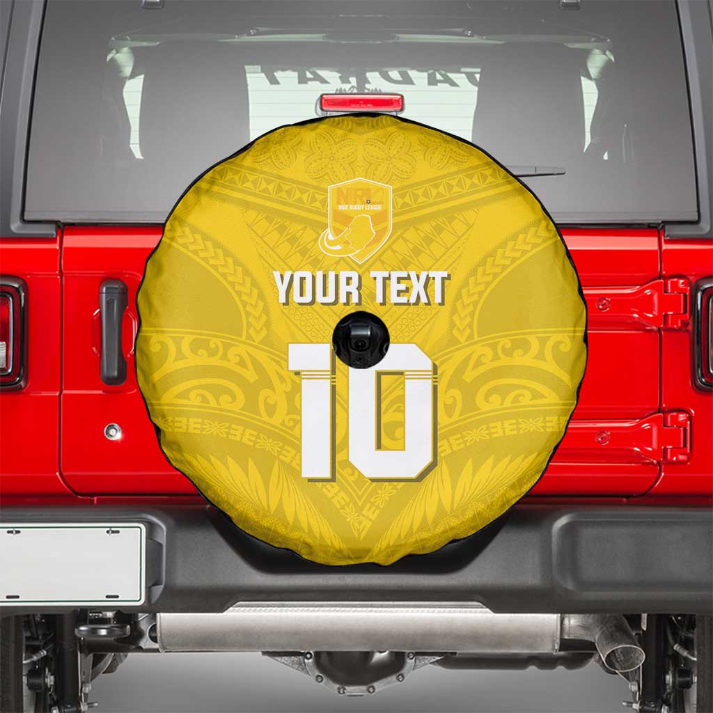Custom Niue Rugby Spare Tire Cover Hiapo Tribal Motifs Sporty Style LT03 - Polynesian Pride