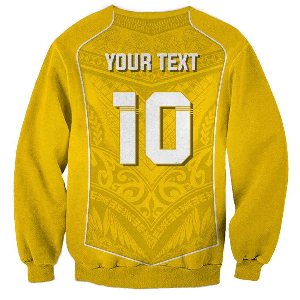 Custom Niue Rugby Sweatshirt Hiapo Tribal Motifs Sporty Style - Polynesian Pride