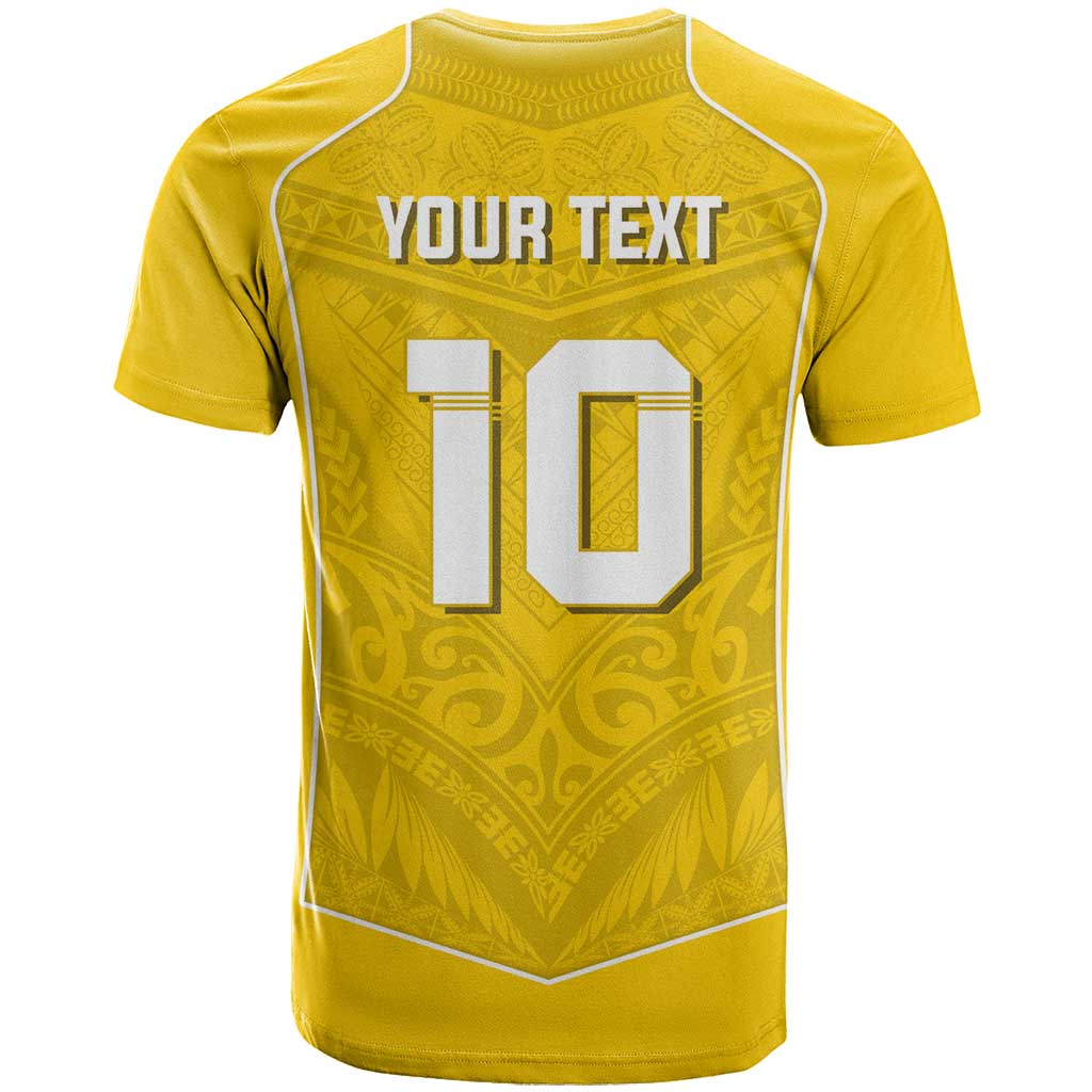 Custom Niue Rugby T Shirt Hiapo Tribal Motifs Sporty Style LT03 - Polynesian Pride