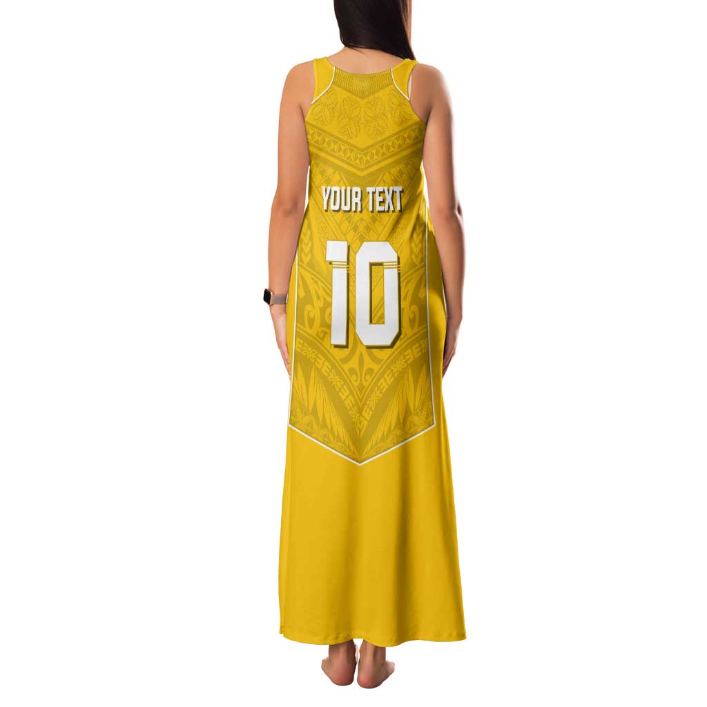 Custom Niue Rugby Tank Maxi Dress Hiapo Tribal Motifs Sporty Style LT03 - Polynesian Pride
