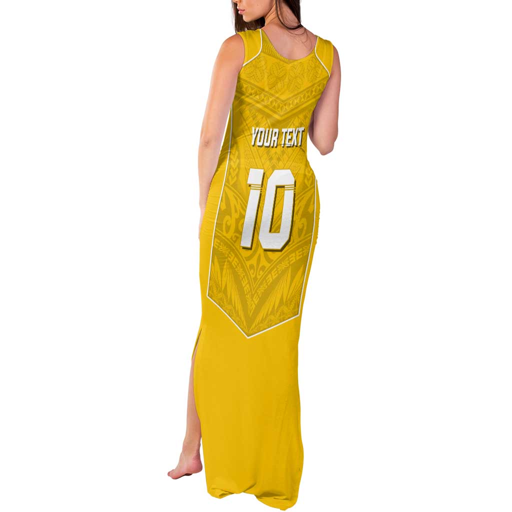 Custom Niue Rugby Tank Maxi Dress Hiapo Tribal Motifs Sporty Style LT03 - Polynesian Pride