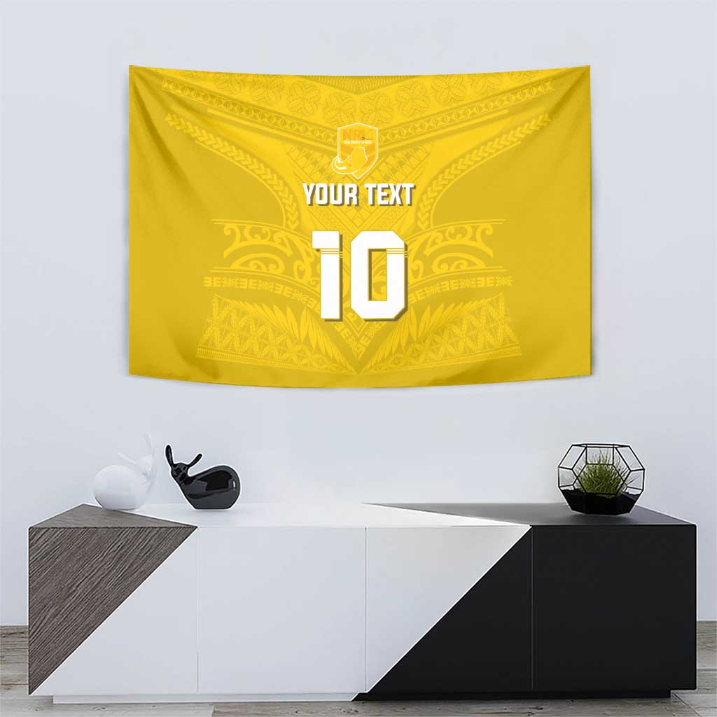 Custom Niue Rugby Tapestry Hiapo Tribal Motifs Sporty Style - Polynesian Pride