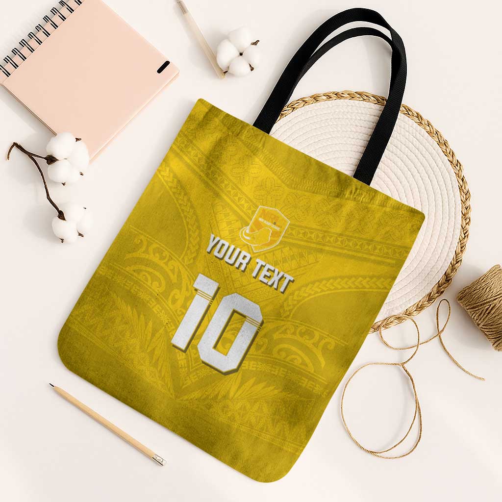Custom Niue Rugby Tote Bag Hiapo Tribal Motifs Sporty Style - Polynesian Pride