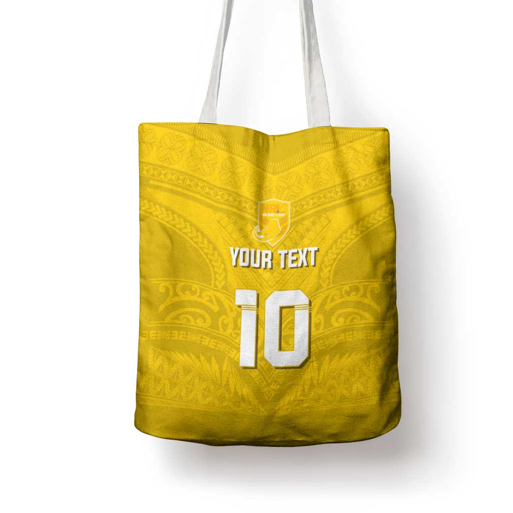 Custom Niue Rugby Tote Bag Hiapo Tribal Motifs Sporty Style - Polynesian Pride