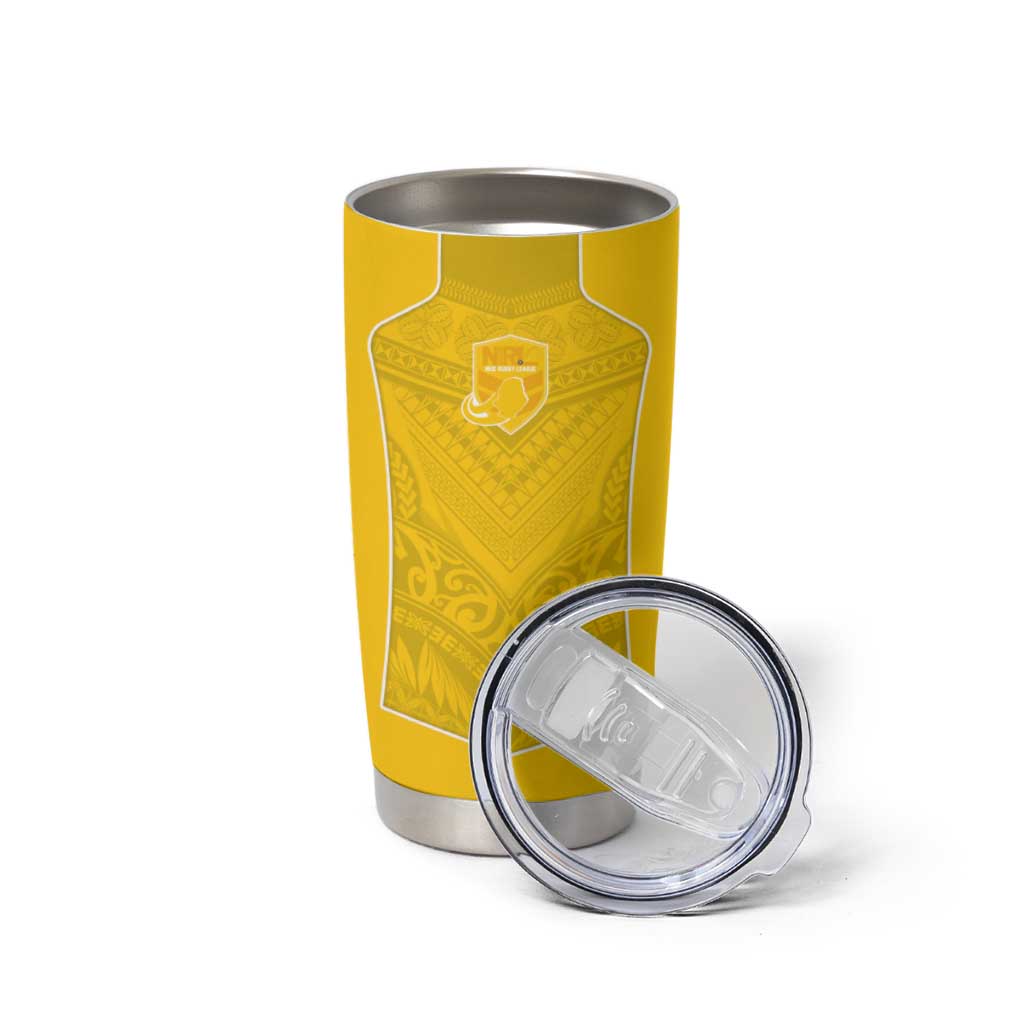 Custom Niue Rugby Tumbler Cup Hiapo Tribal Motifs Sporty Style LT03 - Polynesian Pride