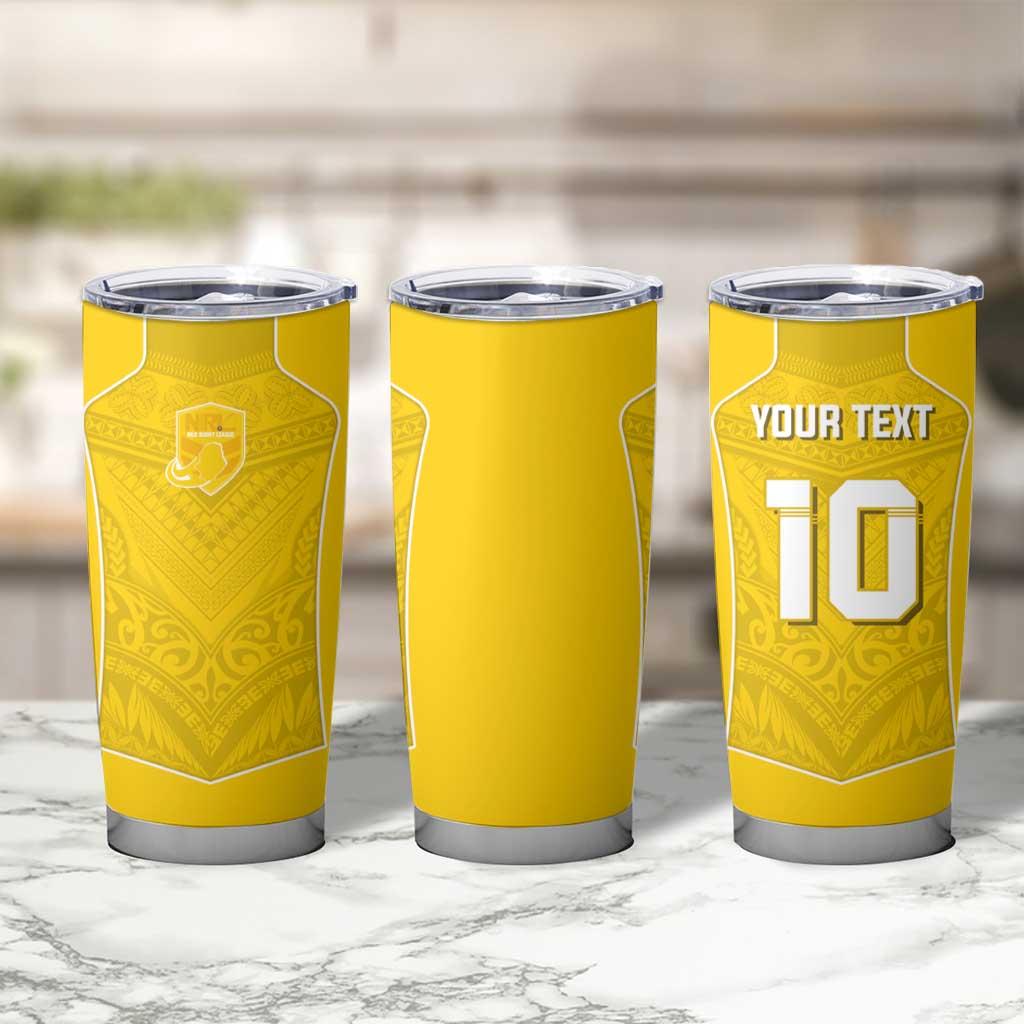 Custom Niue Rugby Tumbler Cup Hiapo Tribal Motifs Sporty Style LT03 - Polynesian Pride