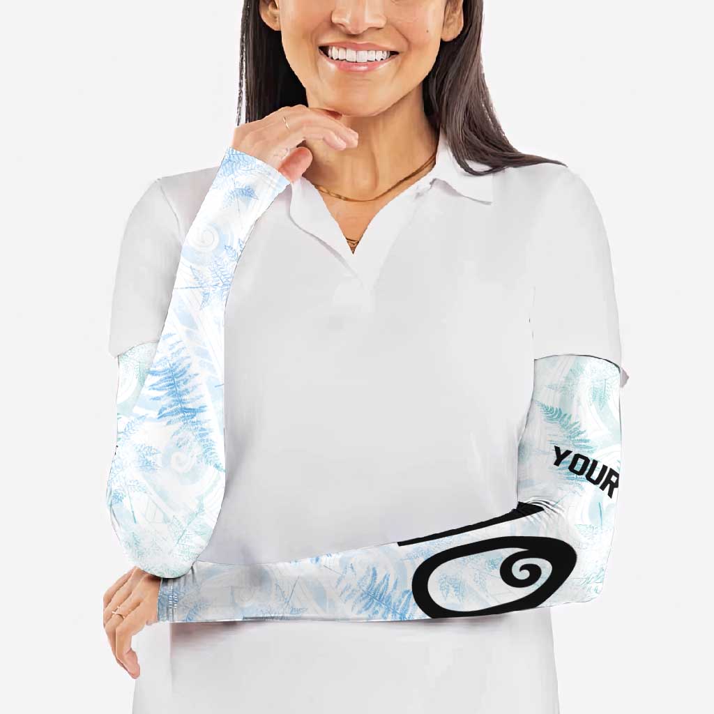 Custom New Zealand Football Arm Sleeves The Whites-Aotearoa Inspired LT03 - Polynesian Pride