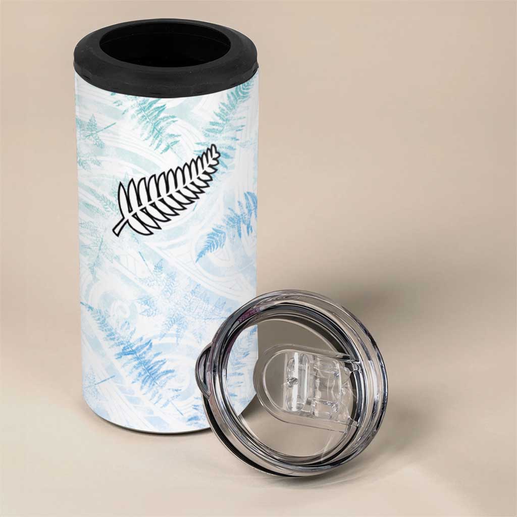 Custom New Zealand Football 4 in 1 Can Cooler Tumbler The Whites-Aotearoa Inspired LT03 - Polynesian Pride