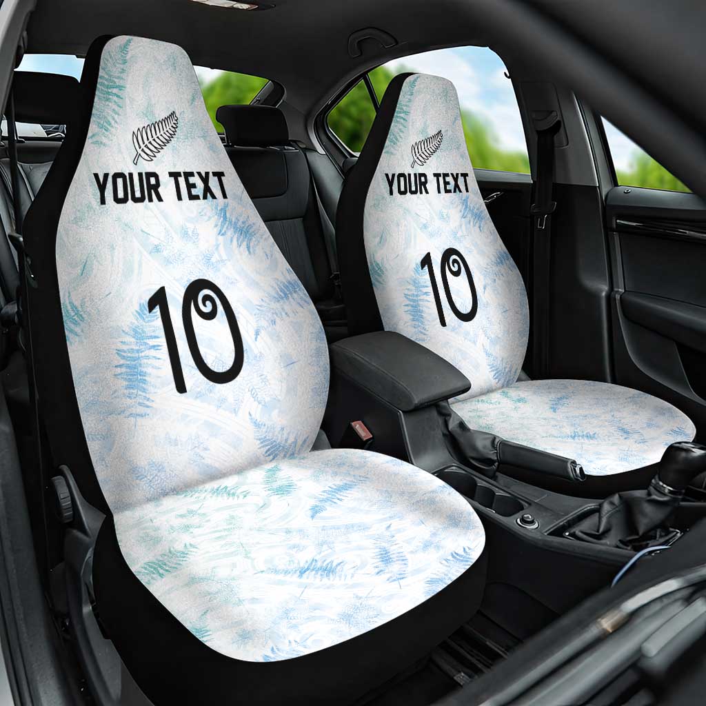 Custom New Zealand Football Car Seat Cover The Whites-Aotearoa Inspired LT03 One Size White - Polynesian Pride