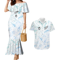 Custom New Zealand Football Couples Matching Mermaid Dress and Hawaiian Shirt The Whites-Aotearoa Inspired LT03 White - Polynesian Pride