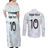 Custom New Zealand Football Couples Matching Off Shoulder Maxi Dress and Long Sleeve Button Shirt The Whites-Aotearoa Inspired LT03 - Polynesian Pride