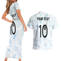 Custom New Zealand Football Couples Matching Short Sleeve Bodycon Dress and Hawaiian Shirt The Whites-Aotearoa Inspired LT03 - Polynesian Pride