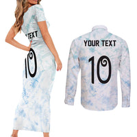 Custom New Zealand Football Couples Matching Short Sleeve Bodycon Dress and Long Sleeve Button Shirt The Whites-Aotearoa Inspired LT03 - Polynesian Pride