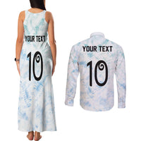 Custom New Zealand Football Couples Matching Tank Maxi Dress and Long Sleeve Button Shirt The Whites-Aotearoa Inspired LT03 - Polynesian Pride