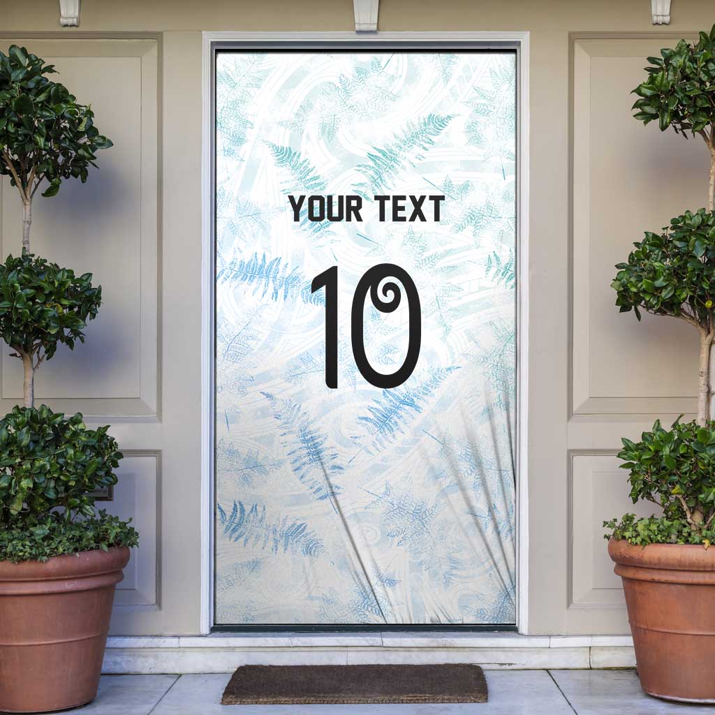 Custom New Zealand Football Door Cover The Whites-Aotearoa Inspired LT03 White - Polynesian Pride