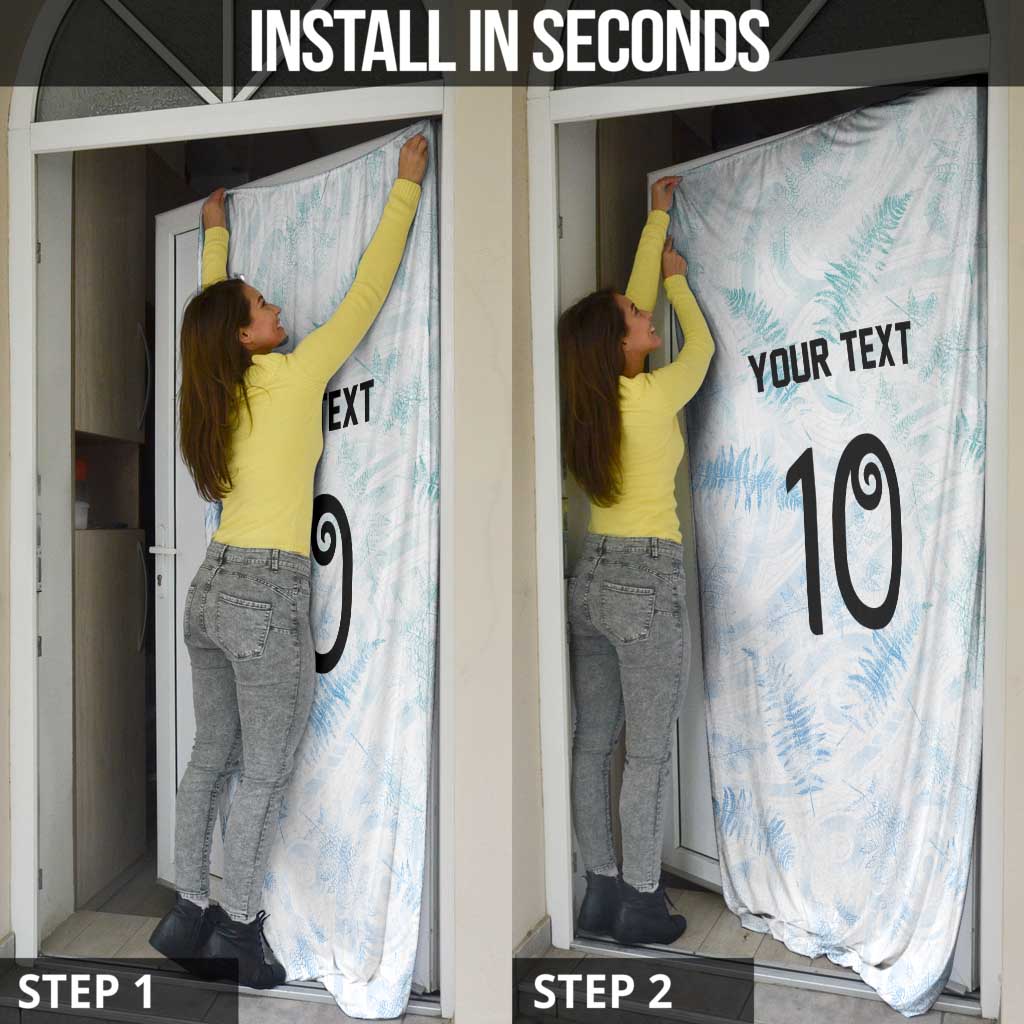 Custom New Zealand Football Door Cover The Whites-Aotearoa Inspired LT03 - Polynesian Pride