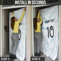 Custom New Zealand Football Door Cover The Whites-Aotearoa Inspired LT03 - Polynesian Pride
